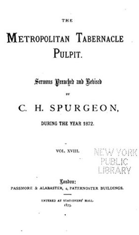Read online The Metropolitan Tabernacle Pulpit, Sermons - Vol. XVIII - Charles Haddon Spurgeon file in PDF